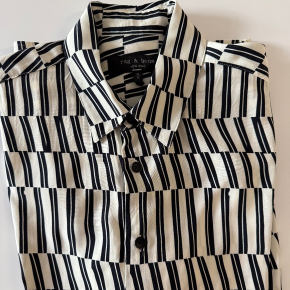 Men's Rag & Bone Short Sleeve Camp Shirt - M - Picture 2 of 4